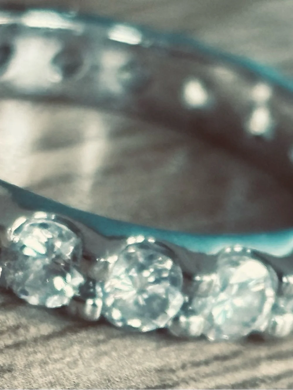 Sterling Silver Eternity Band with Clear Channel Set Crystals